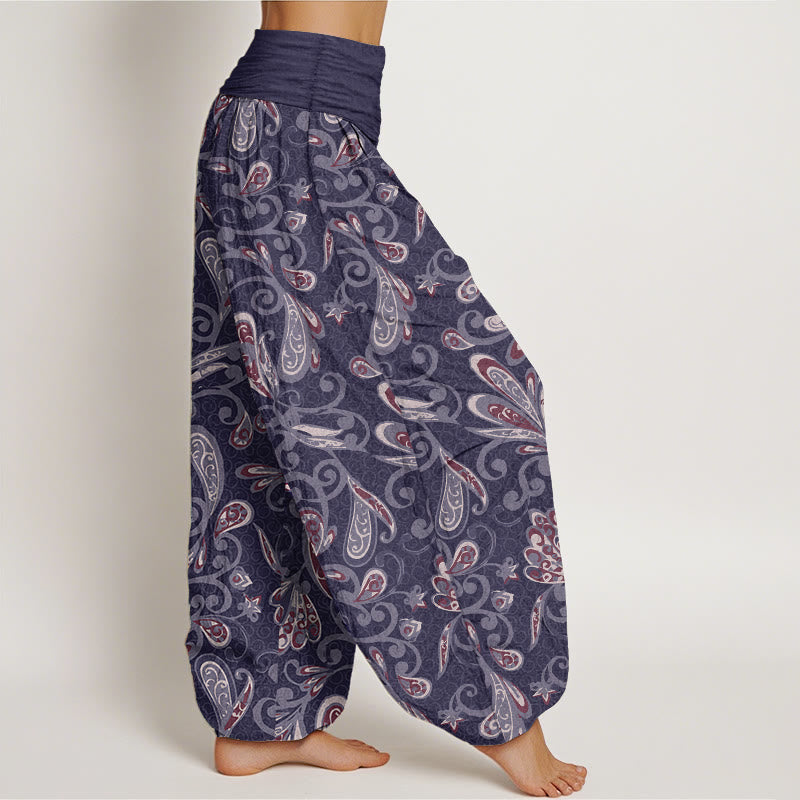 Buddha Stones Pure Cotton Casual Flower Petals Design Women's Elastic Waist Harem Pants - image 10