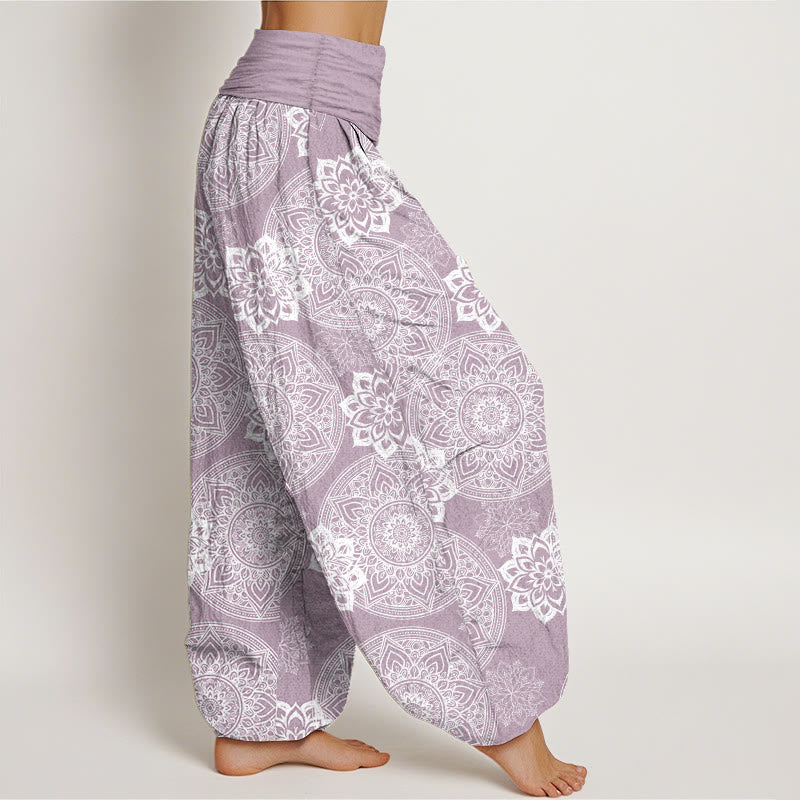 Buddha Stones Pure Cotton Casual Round Mandala Flower Design Women's Elastic Waist Harem Pants - image 7