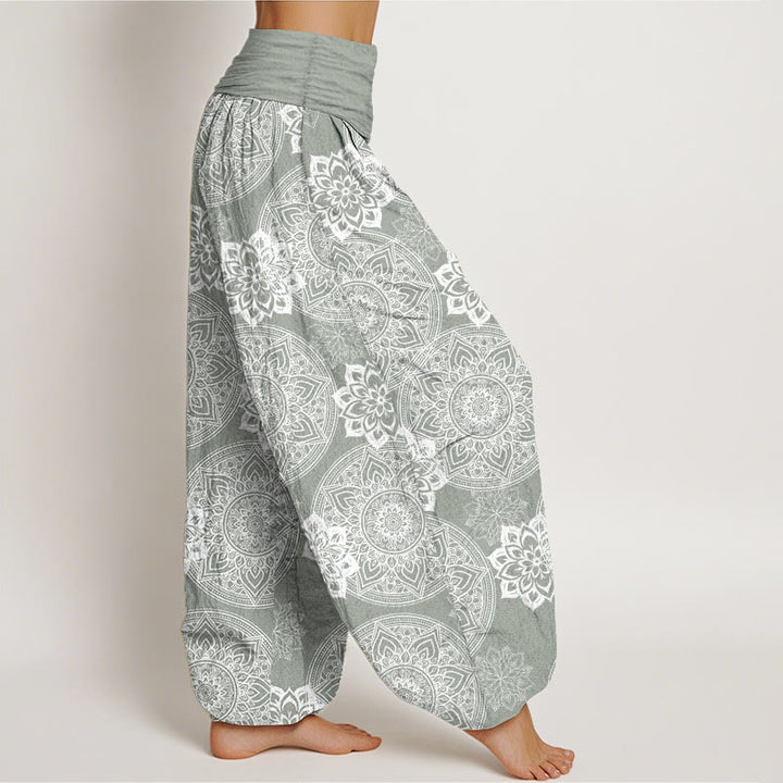 Buddha Stones Pure Cotton Casual Round Mandala Flower Design Women's Elastic Waist Harem Pants - image 10