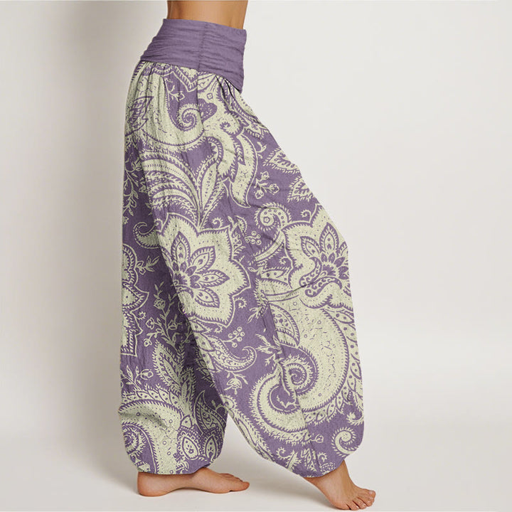 Buddha Stones Pure Cotton Flowers Paisley Patterns Women's Elastic Waist Harem Pants - image 7