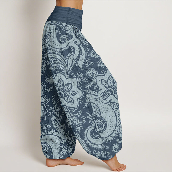 Buddha Stones Pure Cotton Flowers Paisley Patterns Women's Elastic Waist Harem Pants - image 2