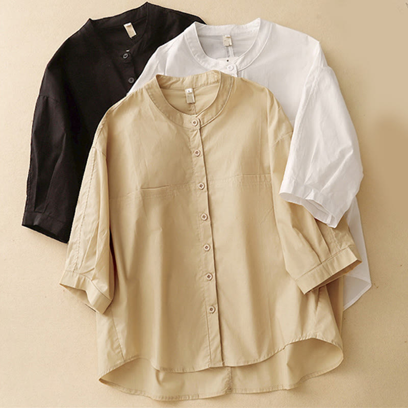 Buddha Stones 2pcs Women's Three-quarter Sleeve Shirt Harem Pants Meditation Clothing Set - image 35