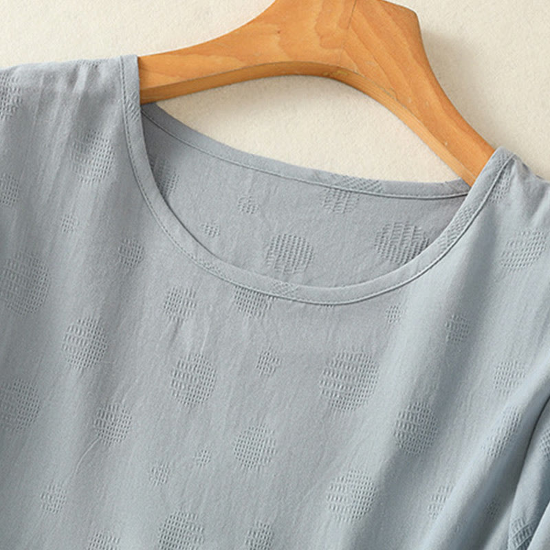 Buddha Stones 2pcs Plain Women's Short Sleeve Shirt Harem Pants Meditation Clothing Set - image 3