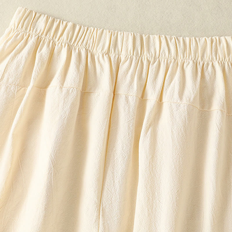 Buddha Stones 2pcs Plain Women's Short Sleeve Shirt Harem Pants Meditation Clothing Set - image 12