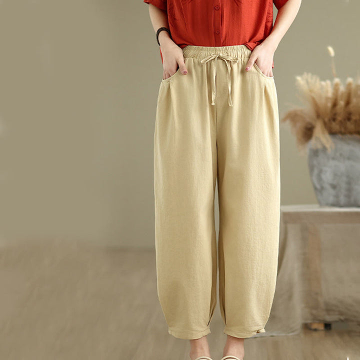 Buddha Stones 2pcs Casual Women's Short Sleeve Shirt Harem Pants Meditation Clothing Set - image 12