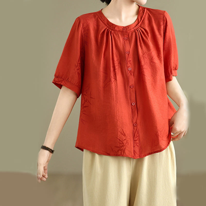 Buddha Stones 2pcs Casual Women's Short Sleeve Shirt Harem Pants Meditation Clothing Set - image 9