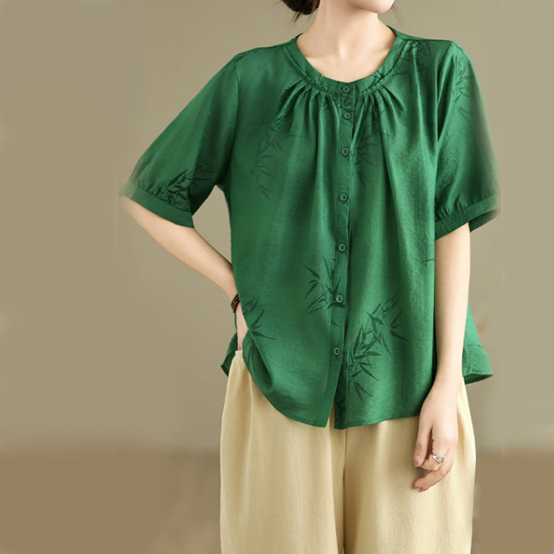 Buddha Stones 2pcs Casual Women's Short Sleeve Shirt Harem Pants Meditation Clothing Set - image 23