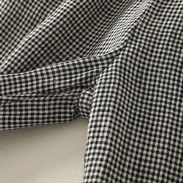 Buddha Stones Plaid Pattern Drawstring Women's Cotton Linen Harem Pants With Pockets - image 7