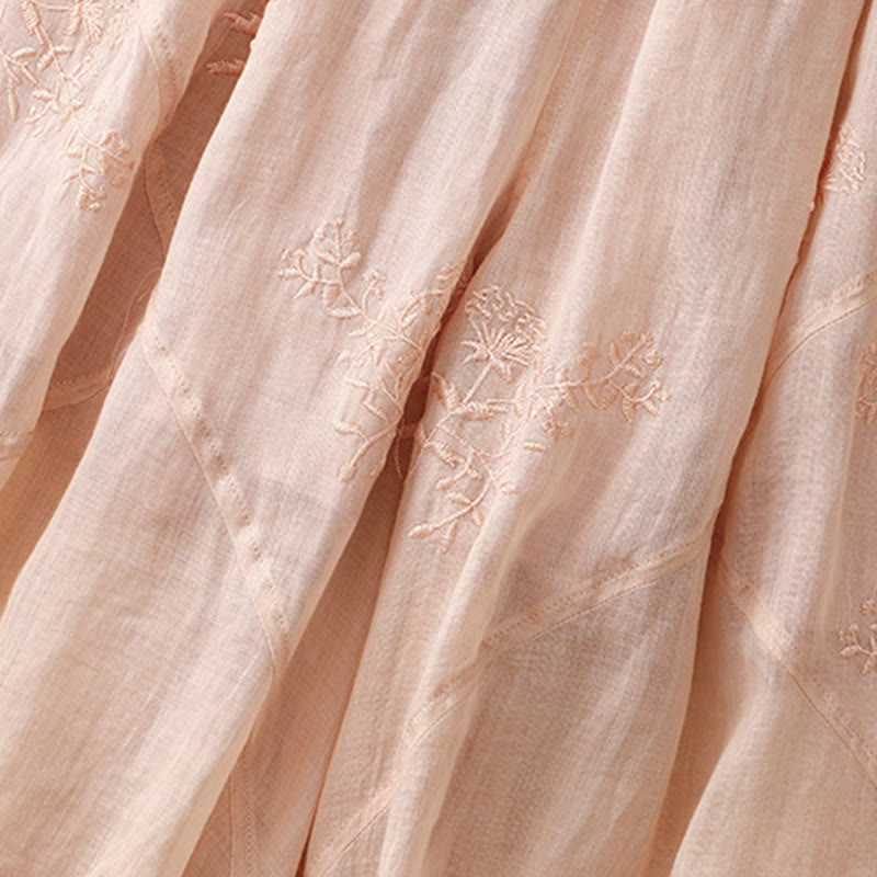 Buddha Stones Embroidered Pattern Women's Cotton Linen Harem Pants With Pockets - image 14