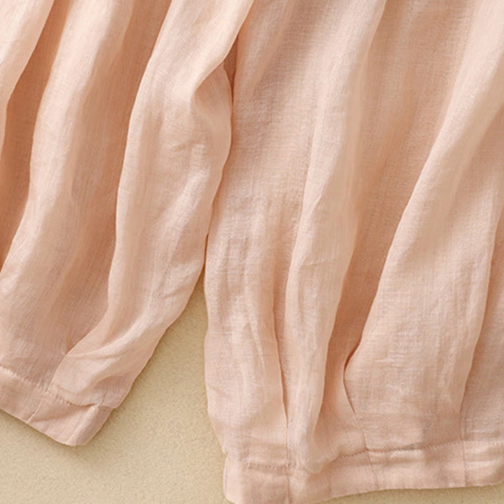 Buddha Stones Embroidered Pattern Women's Cotton Linen Harem Pants With Pockets - image 15