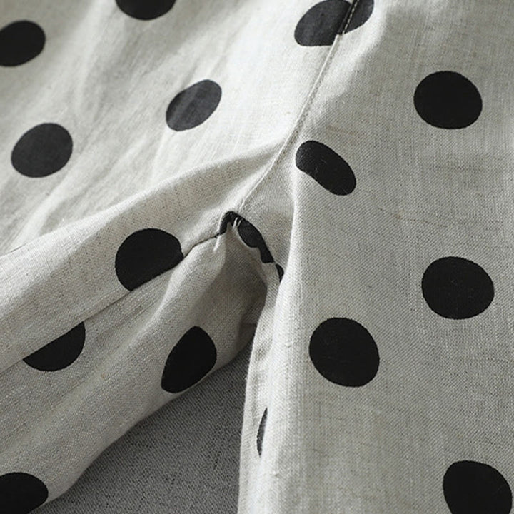 Buddha Stones Polka Dot Floral Pattern Pattern Women's Cotton Linen Harem Pants With Pockets - image 10