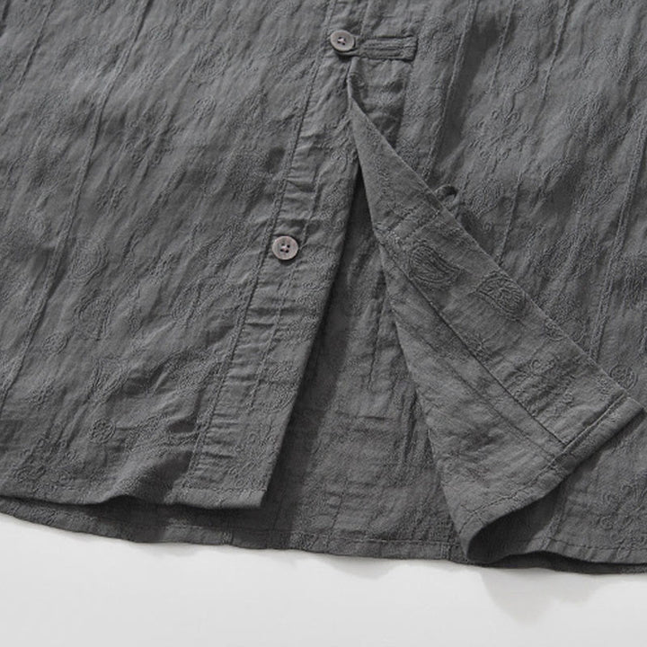 Buddha Stones Summer Short Sleeve Buttons Men's Shirt With Two Pockets - image 8