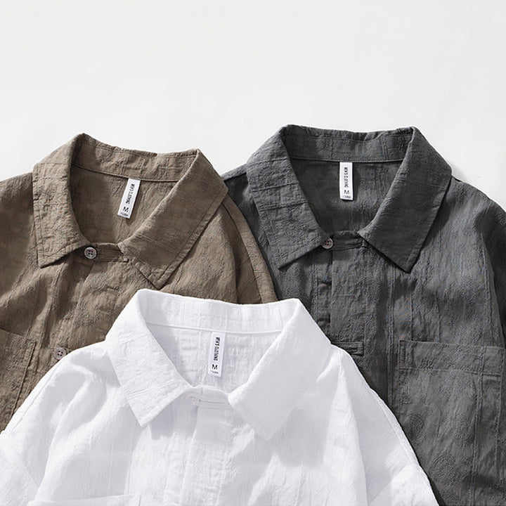 Buddha Stones Summer Short Sleeve Buttons Men's Shirt With Two Pockets - image 17