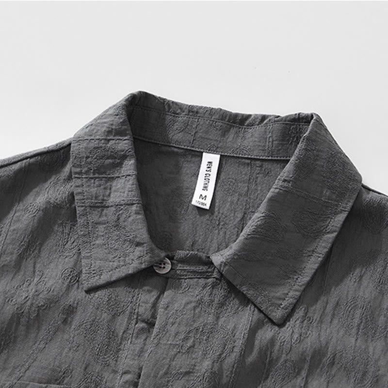 Buddha Stones Summer Short Sleeve Buttons Men's Shirt With Two Pockets - image 4