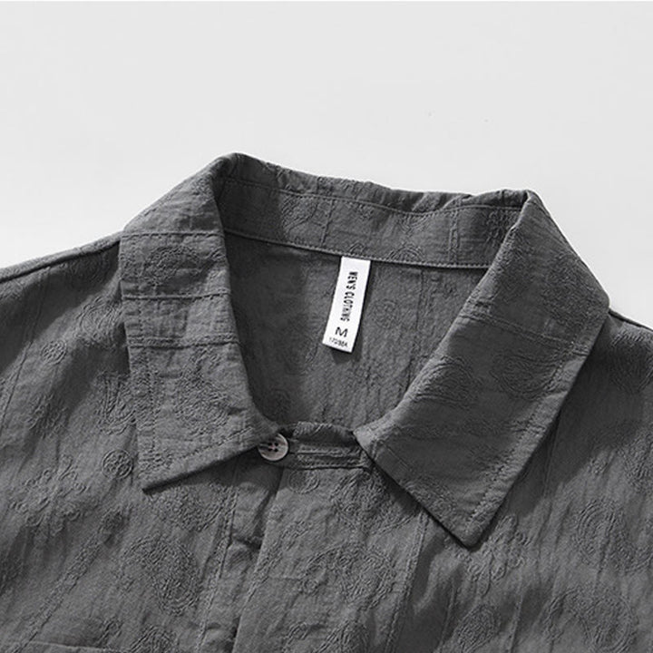 Buddha Stones Summer Short Sleeve Buttons Men's Shirt With Two Pockets - image 4