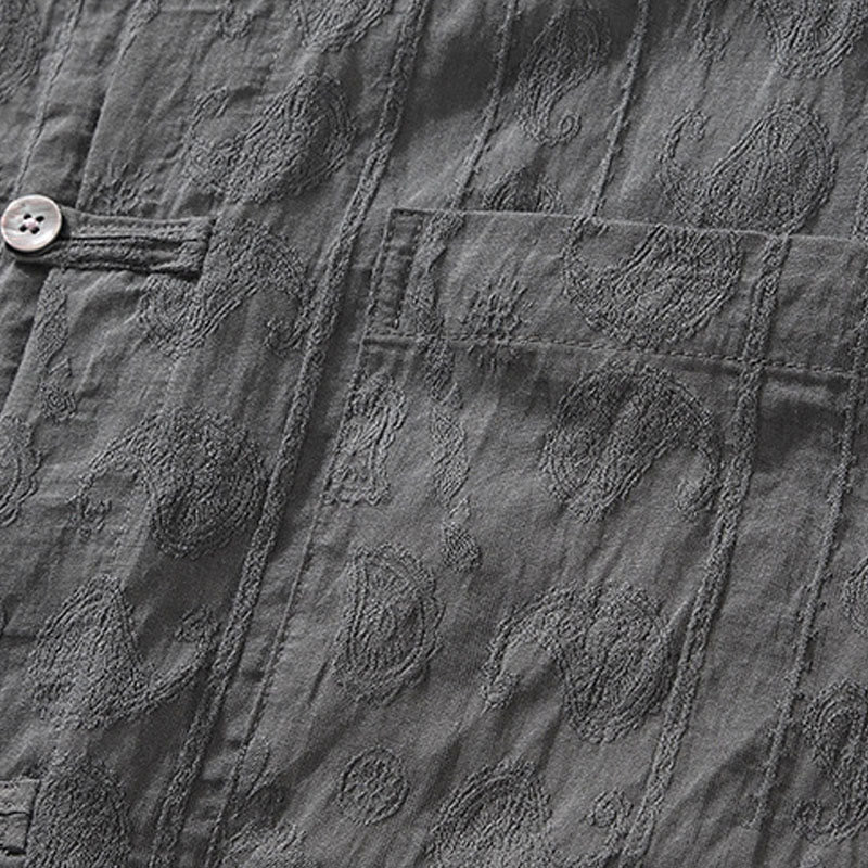 Buddha Stones Summer Short Sleeve Buttons Men's Shirt With Two Pockets - image 7