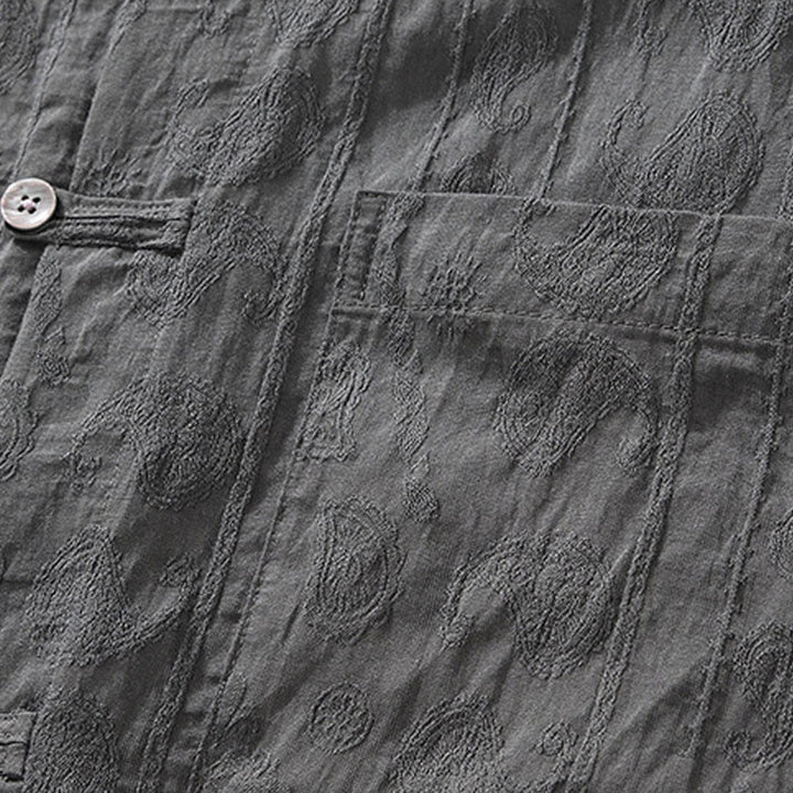 Buddha Stones Summer Short Sleeve Buttons Men's Shirt With Two Pockets - image 7