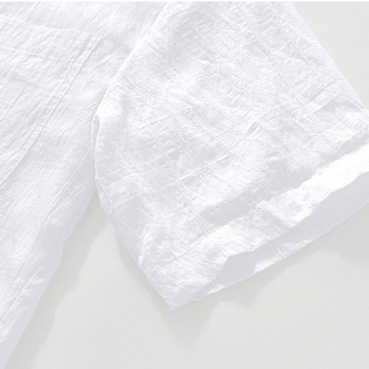 Buddha Stones Summer Short Sleeve Buttons Men's Shirt With Two Pockets - image 15