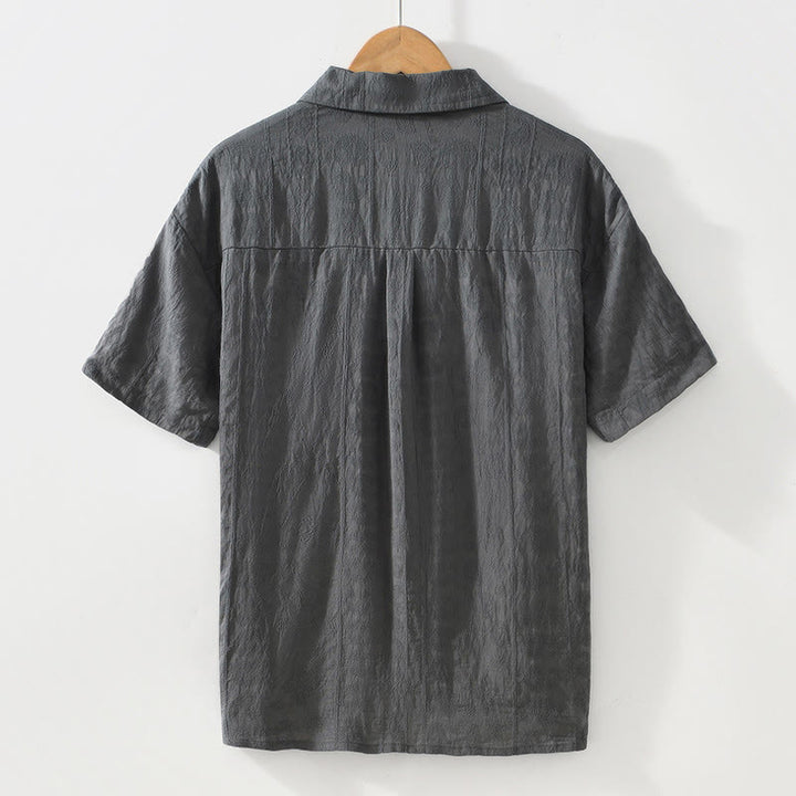 Buddha Stones Summer Short Sleeve Buttons Men's Shirt With Two Pockets - image 3