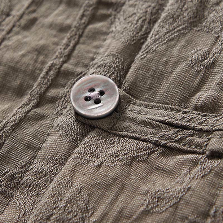 Buddha Stones Summer Short Sleeve Buttons Men's Shirt With Two Pockets - image 20