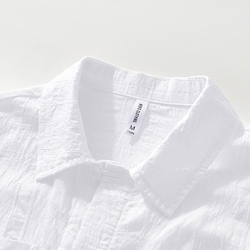 Buddha Stones Summer Short Sleeve Buttons Men's Shirt With Two Pockets - image 12