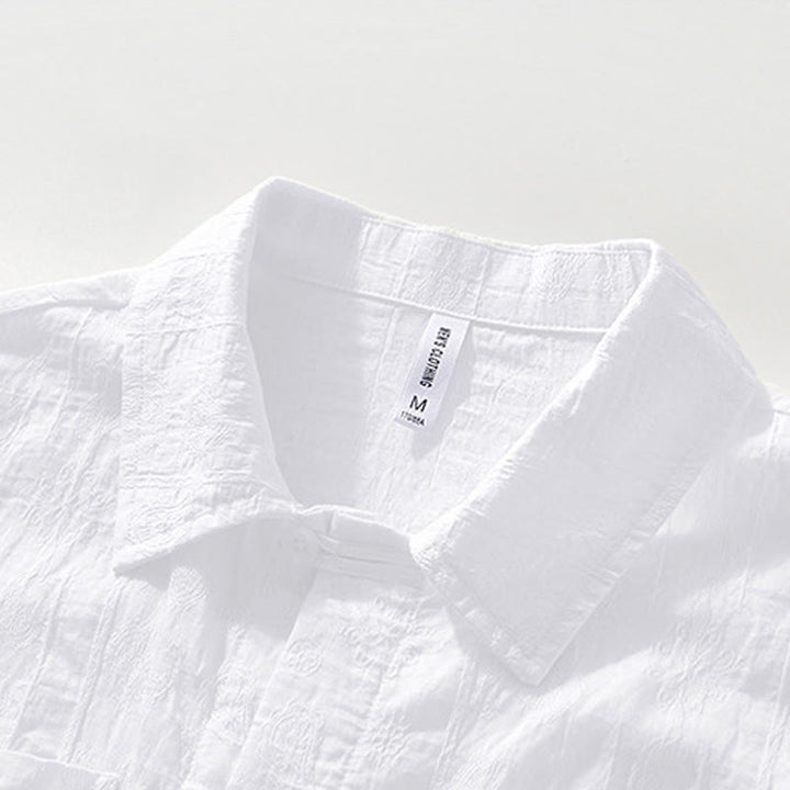 Buddha Stones Summer Short Sleeve Buttons Men's Shirt With Two Pockets - image 12