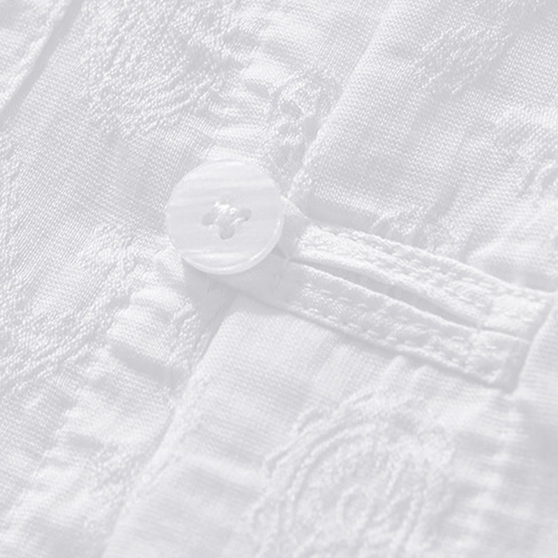Buddha Stones Summer Short Sleeve Buttons Men's Shirt With Two Pockets - image 13