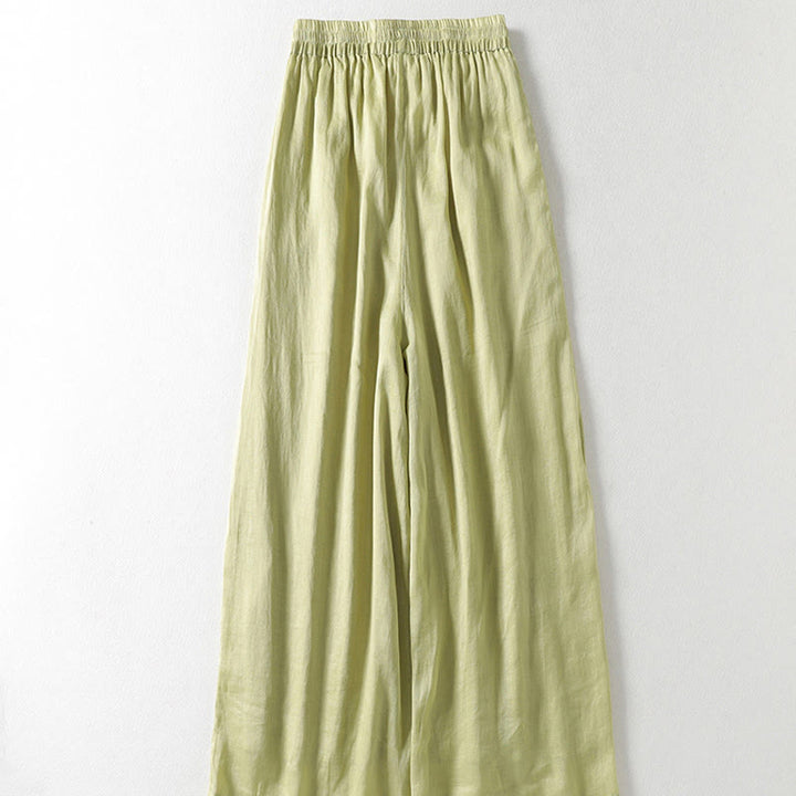 Buddha Stones Casual Drawstring Cotton Linen Ankle-Length Women's Wide Leg Pants With Pockets - image 14