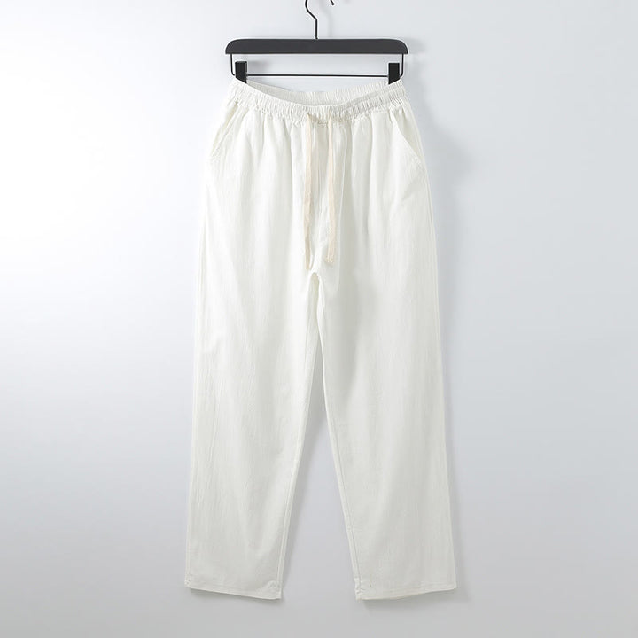 Buddha Stones 2Pcs Summer V-Neck Cotton Shirt Pants With Pockets Men's Meditation Cloth Set - image 6