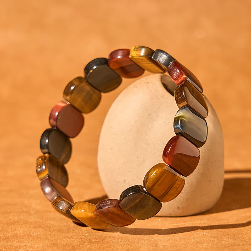 Buddha Stones Natural Colored Tiger Eye Oval Beads Strength Bracelet - image 2