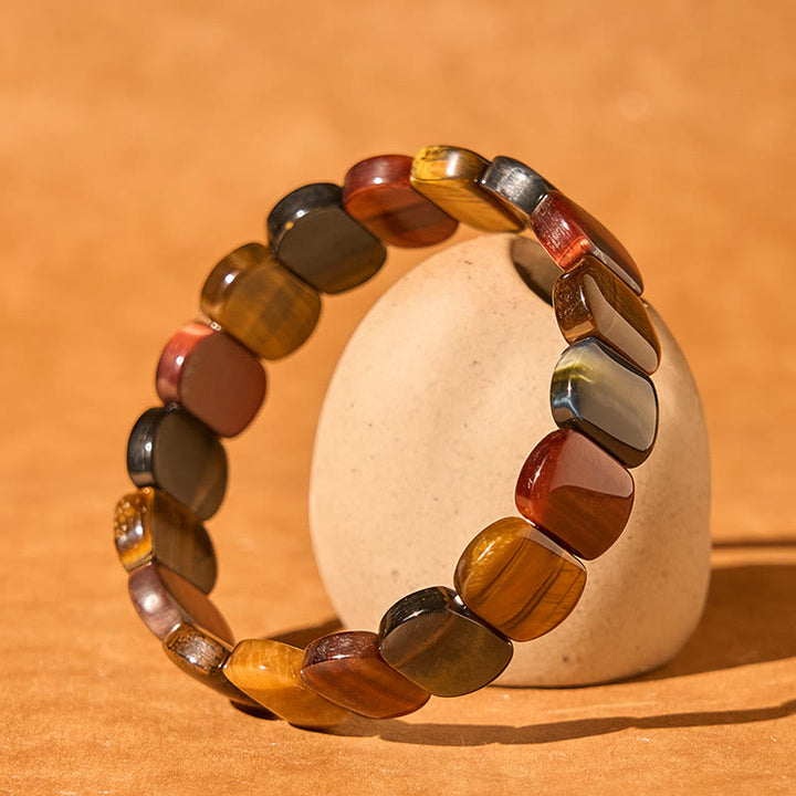 Buddha Stones Natural Colored Tiger Eye Oval Beads Strength Bracelet - image 2