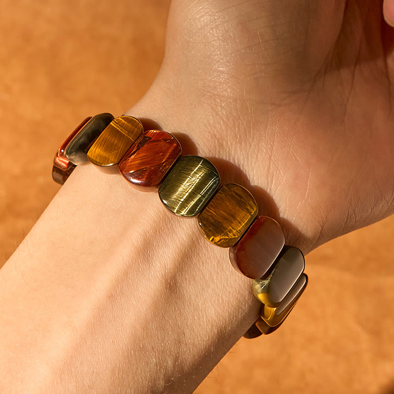 Buddha Stones Natural Colored Tiger Eye Oval Beads Strength Bracelet - image 4