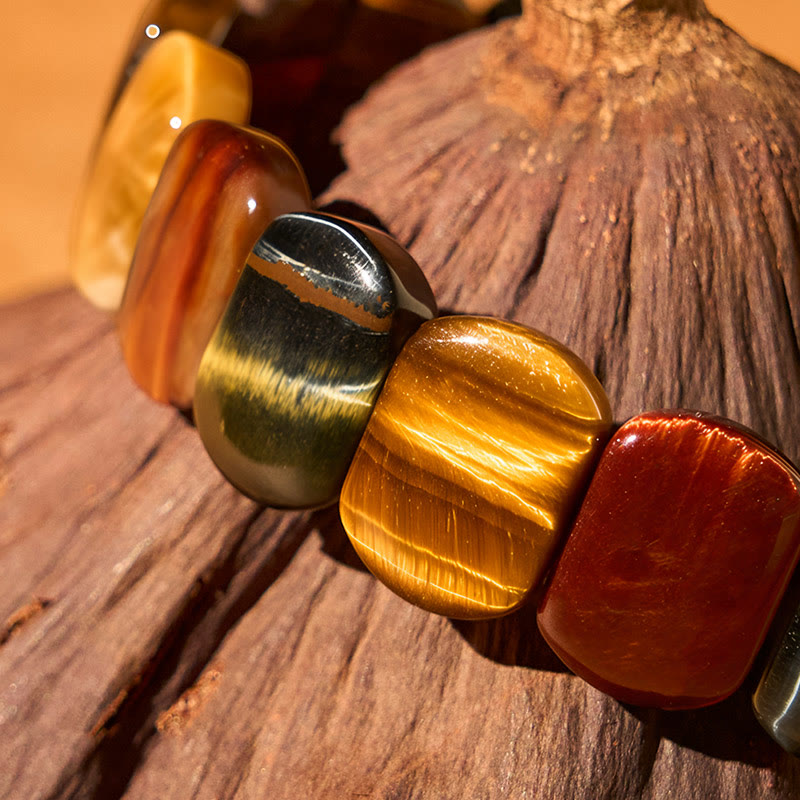 Buddha Stones Natural Colored Tiger Eye Oval Beads Strength Bracelet - image 3