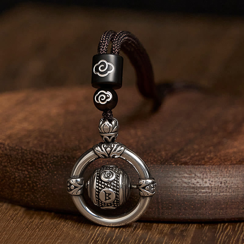 Buddha Stones Om Mani Padme Hum Copper Plated Silver Wealth Rotating Necklace Pendant - Copper(Wealth ♥ Luck) - image 0