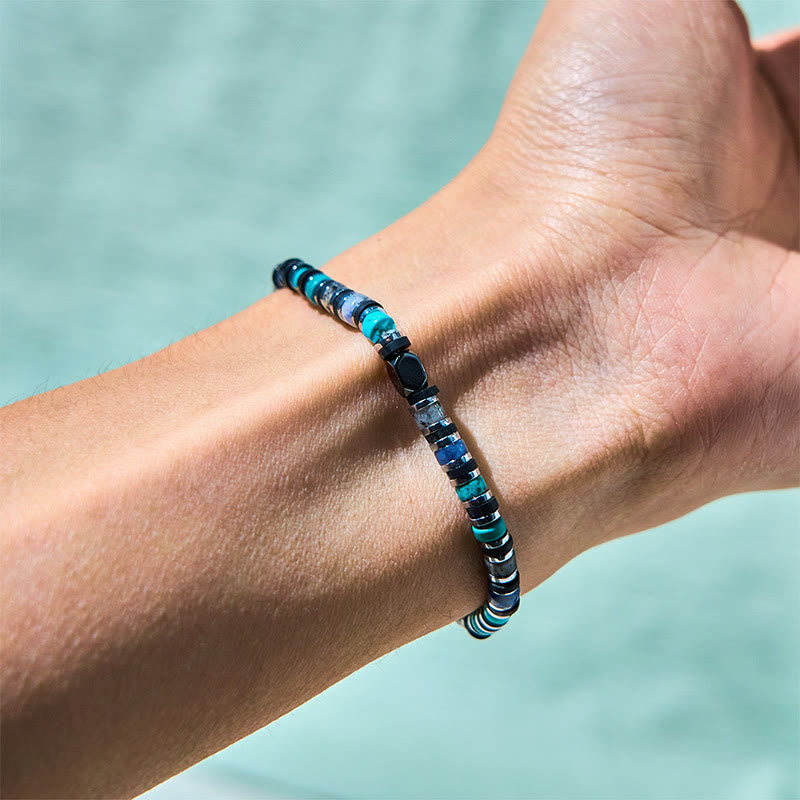 Buddha Stones Various Stones Hematite Turquoise Emperor Stone Powerful Support Bracelet - image 2