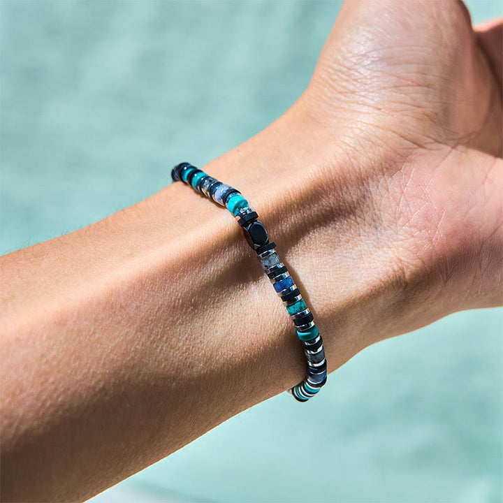 Buddha Stones Various Stones Hematite Turquoise Emperor Stone Powerful Support Bracelet - image 2