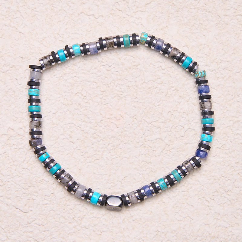Buddha Stones Various Stones Hematite Turquoise Emperor Stone Powerful Support Bracelet - image 1