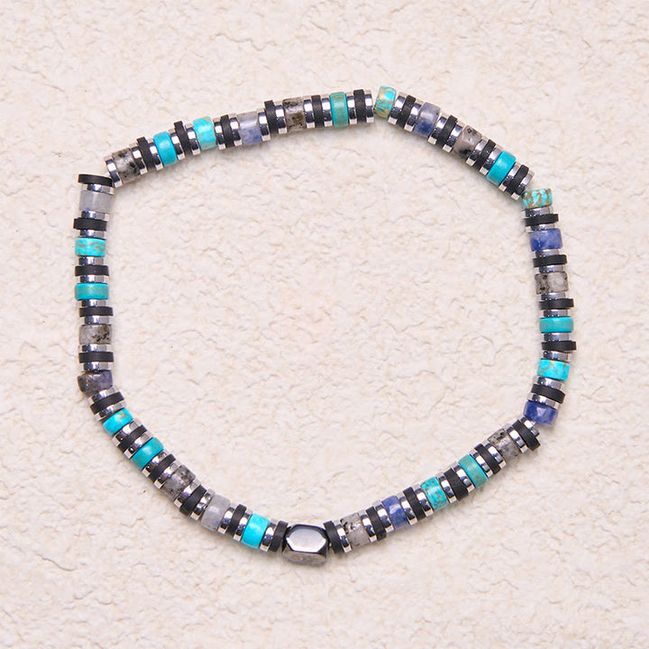 Buddha Stones Various Stones Hematite Turquoise Emperor Stone Powerful Support Bracelet - image 1