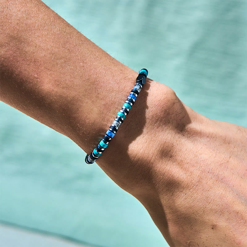 Buddha Stones Various Stones Hematite Turquoise Emperor Stone Powerful Support Bracelet - image 3