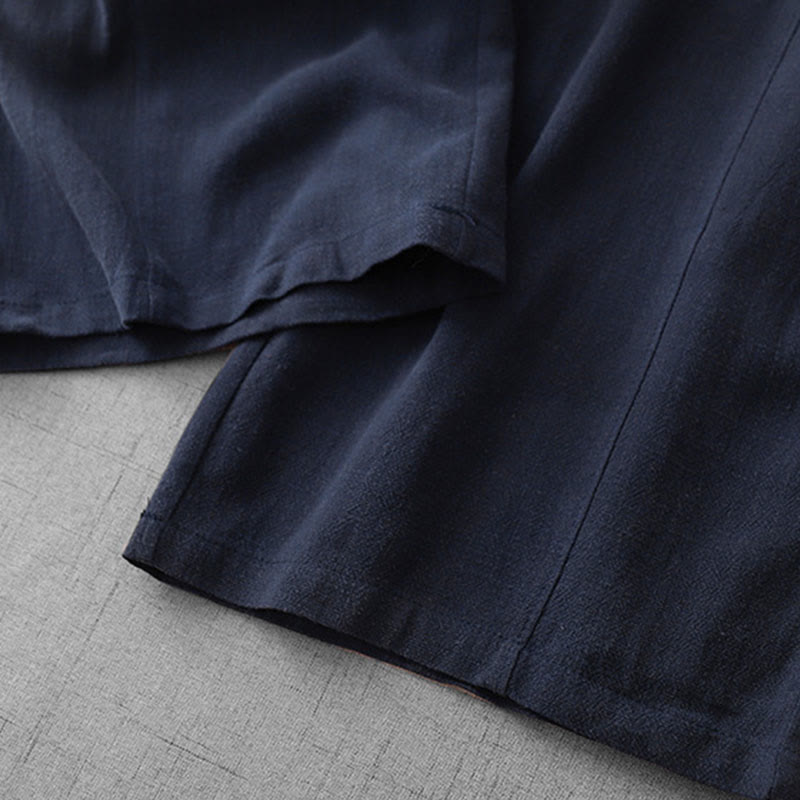 Buddha Stones Casual Pure Color Drawstring Simple Design Women's Cotton Pants With Pockets - image 4