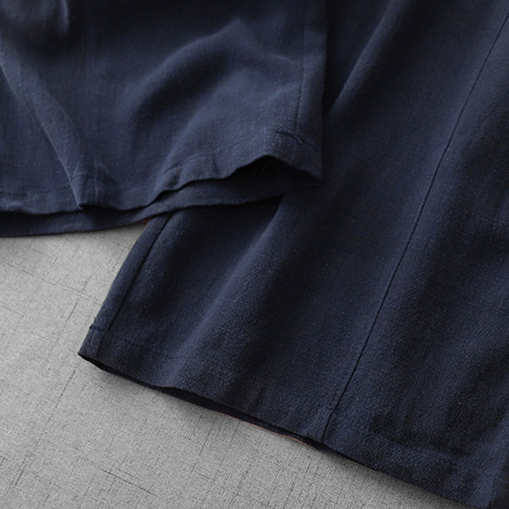 Buddha Stones Casual Pure Color Drawstring Simple Design Women's Cotton Pants With Pockets - image 4