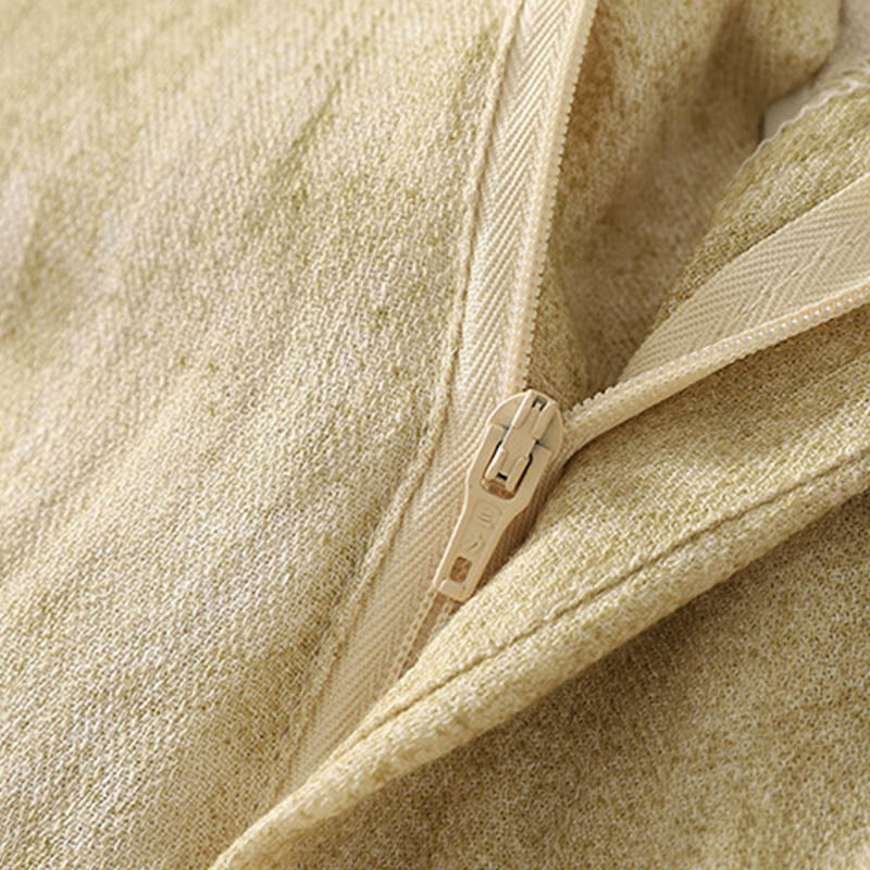 Buddha Stones Summer Plain Drawstring Zipper Design Women's Wide Leg Cotton Pants With Pockets - image 7