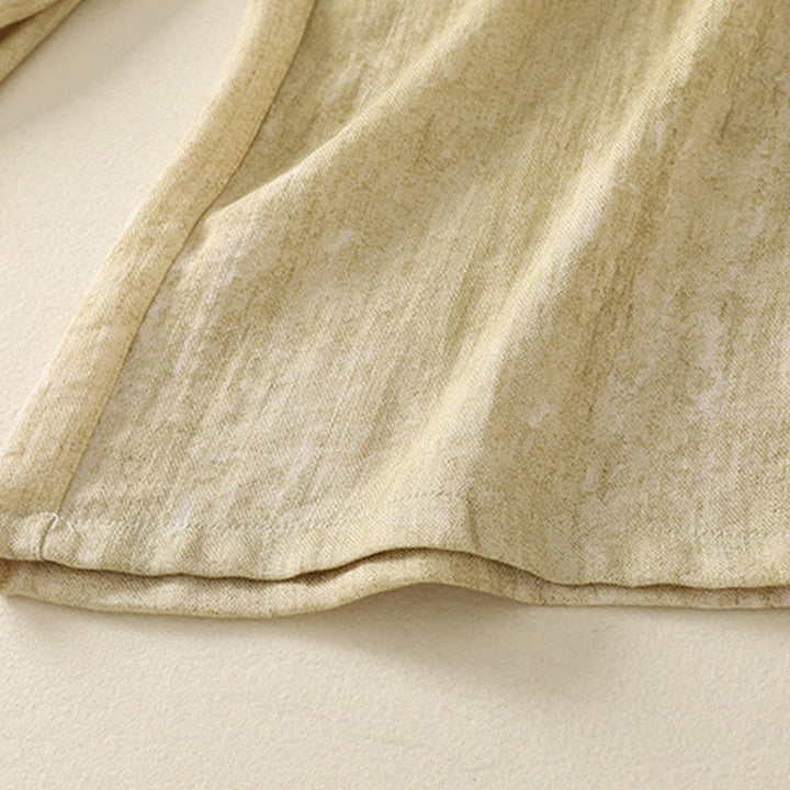 Buddha Stones Summer Plain Drawstring Zipper Design Women's Wide Leg Cotton Pants With Pockets - image 10