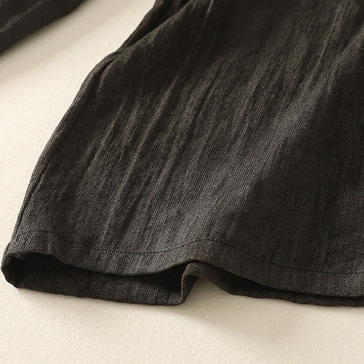 Buddha Stones Summer Plain Drawstring Zipper Design Women's Wide Leg Cotton Pants With Pockets - image 15