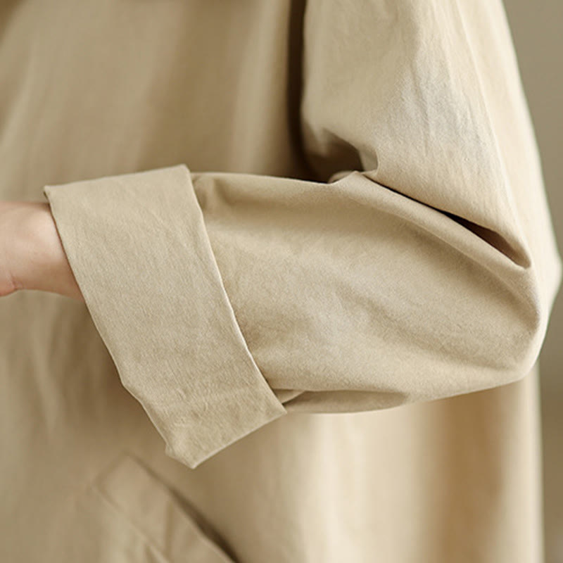 Buddha Stones Spring Plain Buttons Design Long Sleeve Women's Cotton Linen Jacket With Pockets - image 6