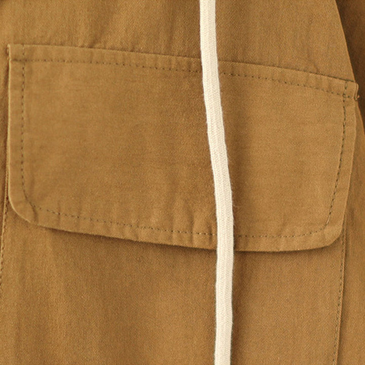 Buddha Stones Casual Commute Drawstring Hoodie Women's Cotton Linen Jacket With Pockets - image 13