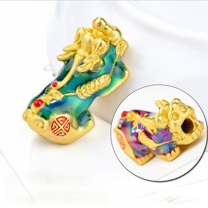 Buddha Stones Fengshui Copper Pixiu Rainbow Obsidian Beads Wealth Bracelet - image 12