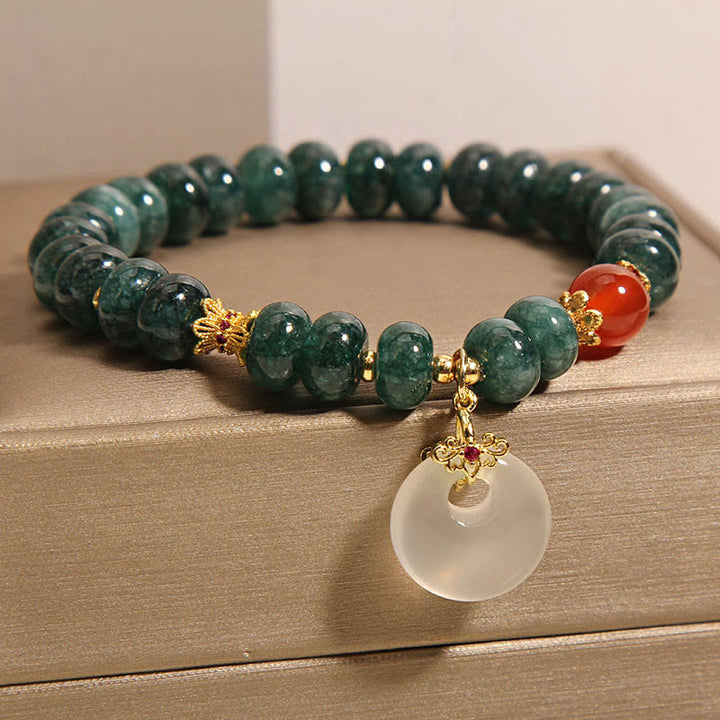 Buddha Stones Blue Jade Beads Peace Buckle Prosperity Bracelet - image 5