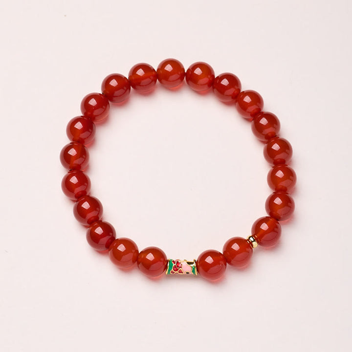 Buddha Stones Natural Red Agate Lucky Koi Fish Confidence Bracelet - Red Agate-8mm - image 4