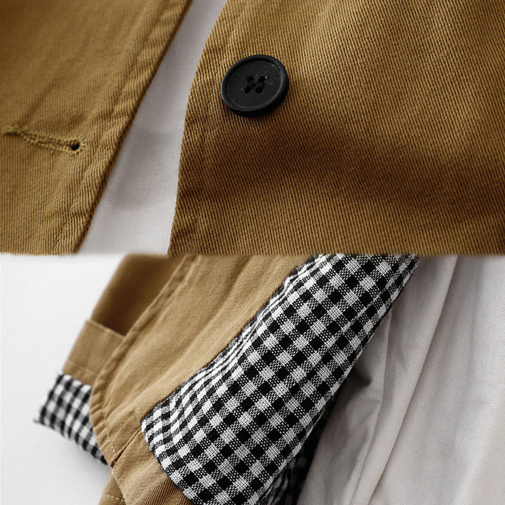 Buddha Stones Commute Patchwork Design Cotton Women's Jacket With Pockets - image 2